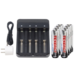 TENERGY 4-Slot Li-Ion Battery Charger + 8 X 18650 3.6V 2600 Mah Li-Ion W/ PCb