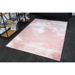 LADOLE RUGS La Dole Rugs Pink Abstract Rustic Modern Marble Pattern Area Rug for Living Room Bedroom Hallway Carpet 7'10" X 10'5" In White