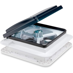 HIKE CREW 11” Rv Roof Vent Fan – 12V Motorhome Fan W/ 3 Speed Intake & Exhaust – Manual Crank Lift & Smoke Lid – Includes Screws & Garnish