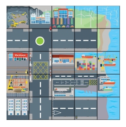 TTS Transport And Industry Bee-Bot Mat. Product Code: 708-It10152 | Floor Playmats for Kids Educational Fun Robot Mats- Programmable Robot Toys For