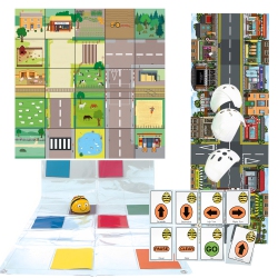 TTS Bee-Bot Coding Robot \w 4 Activity Robot Mats, A5 Sequence-Cards & 10 Clip-On-Shells Starter Bundle, Educational Stem Programming Teaching