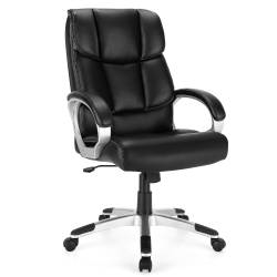 COSTWAY Executive High Back Big & Tall Leather Adjustable Computer Desk Chair