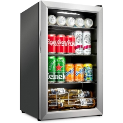 IVATION 101 Can Beverage Refrigerator | Freestanding Ultra Cool Mini Drink Fridge | Beer, Cocktails, Soda, Juice Cooler for Home & Office