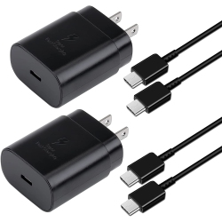 HASHTAG 2 Pack - Super Fast 25 Watts Charger for Samsung And Apple Devices