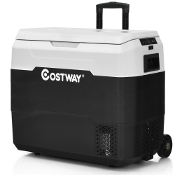 COSTWAY 42 Qt Portable Car Refrigerator -4°F to 50°F Dual-Zone Car Cooler