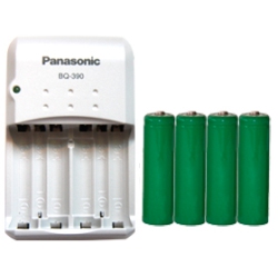 PANASONIC Smart Charger + 4 Aa 1500 Mah Nimh Batteries (No Memory Effect)