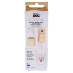 TRAVALO Perfume Pod Crystal Perfume Atomizer - By for Unisex - 0.17 OZ Refillable Spray (Empty) In Gold