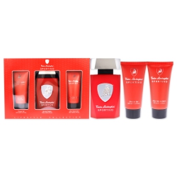 TONINO LAMBORGHINI Lamborghini Sportivo By for Men - 3 PC Gift Set 4.2OZ Edt Spray, 3.4OZ After Shave Balm, 3.4OZ Shower Gel