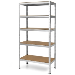 GYMAX 72" Steel 5-Tier Garage Shelf Metal Storage Adjustable Unit In Silver