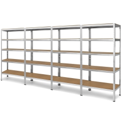 GYMAX 72" Steel 5-Tier Garage Shelf Metal Storage Adjustable Unit In Silver