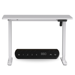 ANTHRODESK Sit to Stand Height Adjustable Programmable Standing Desk Workstation With Table Top, 120 X 60 Cm [47.2 X 23.6 Inches] (White)