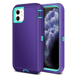CSMART 【】 Anti-Drop Triple 3 Layers Shockproof Heavy Duty Defender Hard Case for Iphone 12 Mini (5.4") In Purple