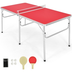 COSTWAY 60" Portable Table Tennis Ping Pong Folding Table W/accessories Indoor Game