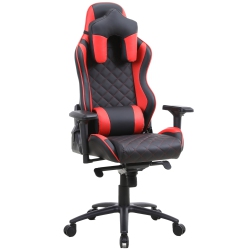 VISCOLOGIC Vanguard | Premium Grade Adjustability | Ergonomic | Sports Car Style | Home Office Computer Gaming Chair (Black & Red)