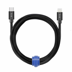 BLU ELEMENT Braided Charge/sync USB-C to Lightning Cable 10Ft | In Black