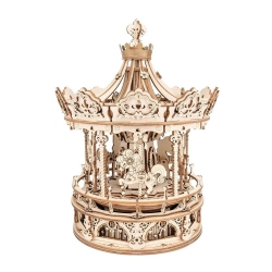 TRADEOPIA 3D Wooden Puzzle – Romantic Carousel Music Box