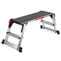 COSTWAY Goplus 330Lbs Aluminum Step Stool Folding Bench Work Platform Non-Slip Drywall Ladder