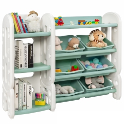 COSTWAY Kids Toy Storage Organizer W/bins & Multi-Layer Shelf for Bedroom Playroom