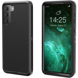 CSMART 【】 Anti-Drop Triple 3 Layers Shockproof Heavy Duty Defender Hard Case for Samsung Galaxy S21 In Black