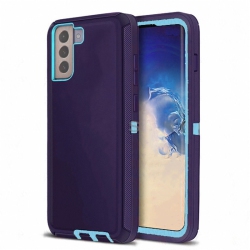 CSMART 【】 Anti-Drop Triple 3 Layers Shockproof Heavy Duty Defender Hard Case for Samsung Galaxy S21 In Navy