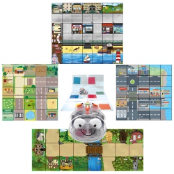 TTS Exploring Community Bundle \w 6 Blue-Bot, 1 Seaside Mat, 1 Transparent Pocket Mat 4X6, 1 Fairy Tale Mat, 1 Transport & Industry Mat, 1