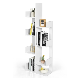 GYMAX 8-Shelf Bookcase Modern Tree Bookshelf Storage Decor Freestanding