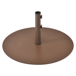 GYMAX Round Weighted Patio Umbrella Base Stand 59 Lbs W/ 3 Adapters In Brown