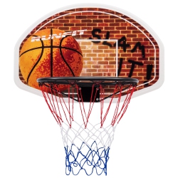 COSTWAY Wall Mounted Fan Backboard With 2 Nets Basketball Hoop And Rim Outdoor Indoor Sports