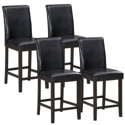 GYMAX Set Of 4 Bar Stools 25Inch Counter Height Barstool Pub Chair W/rubber Wood Legs