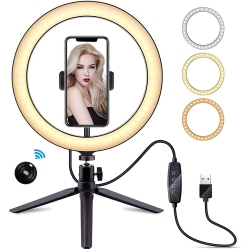 TIMOOM Ring Light Led Dimmable Lamp Selfie Ring Light \w Tripod Stand For, Led Camera Ringlight for Live Stream, Makeup (Fill Light Desktop 10‘’)