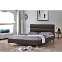 QUEENSONS Espresso Pu Upholstered King Size Platform Bed (No Box Spring Required)