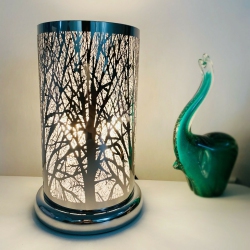 ACE Touch Sensor Lamp - Forest W/scented Oil Holder 9.5″ J1733 In Silver
