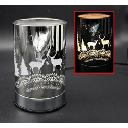 ACE Touch Sensor Lamp - Wildlife W/scented Oil Holder J1801 In Silver