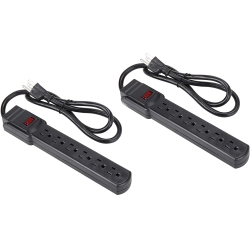ROSEWILL Rps-110Pk - 6-Outlet Power Strip - Black, 125V Input Voltage, 1875 Watts Maximum Power, 3 Feet Cord, Twin-Pack