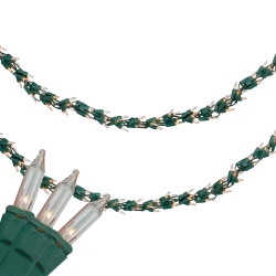HOFERT 300-Count Clear Mini Christmas Light Garland Set, 9Ft Wire In Green