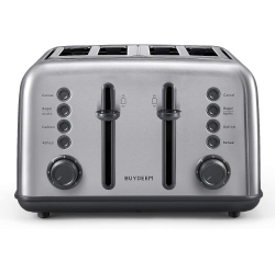 BUYDEEM Dt-6B83S 4-Slice Extra Wide Slots Toaster - Stainless Steel