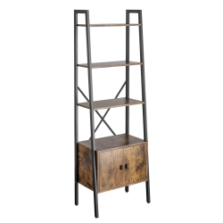BOOST INDUSTRIES Dl-13 Ladder Shelf With Enclosed Storage (Rustic Wood)