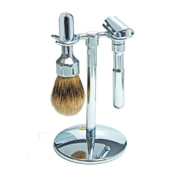 MERKUR Futur 3PC Double Edge Safety Razor Shaving Set, Chrome-Plated