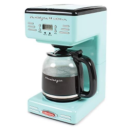 NOSTALGIA Rcof120Aq Retro 12-Cup Programmable Coffee Maker Â€“ Aqua In Blue