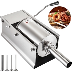 VEVOR Horizontal Sausage Stuffer Manual Sausage Stuffing Machine 5L Stainless Steel