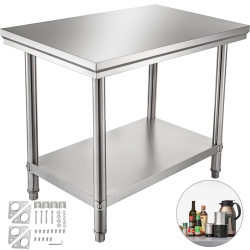 VEVOR 24"x36" Stainless Steel Kitchen Work Prep Table House Home Food Tool Hot