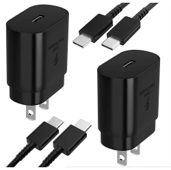 SAMSUNG 2 Pack - USB C Charger, Fast Wall Charger for Galaxy Note10/ 10+/ S20/ S10 5G Model, 2018 Ipad Pro 11/12.9, Galaxy S21/s20/s10/ S9/ S8/
