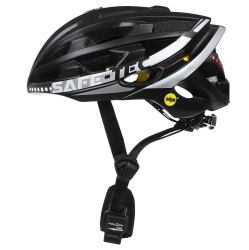 SAFE-TEC Smart Bicycle Helmet: Sensor Controlled Brake Light Function, Head Lights, Turn Signals W/mips Brain Protection - Black/grey Large