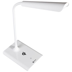 OttLite ClearSun Traditional LED Desk Lamp with Qi Wireless Charging - White