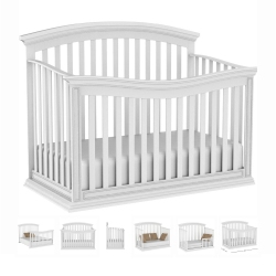BEBELELO CANADA Helena Convertible Premium Baby Crib In White