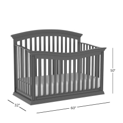 BEBELELO CANADA Helena Convertible Premium Baby Crib, Dark In Grey