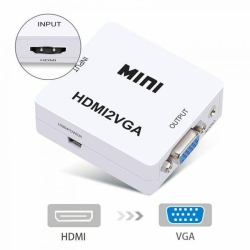 ISTAR HDMI to VGA HD Video Converter Mini HDMI to VGA 1080P Converter Adapter HDMI2VGA Female to Female With 3.5MM Audio Port (HDMI to VGA)