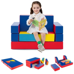 COSTWAY 4-In-1 Crawl Climb Foam Shapes Playset Softzone Toy Toddler Preschoolers Kids