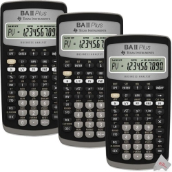 TEXAS INSTRUMENTS Three Ba Ii Plus 10 Digit Financial Calculator