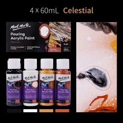 SAVEONMANY Fluid Acrylic Pouring Paint, 60Ml/tube, Set Of 4 Colors - Cosmic